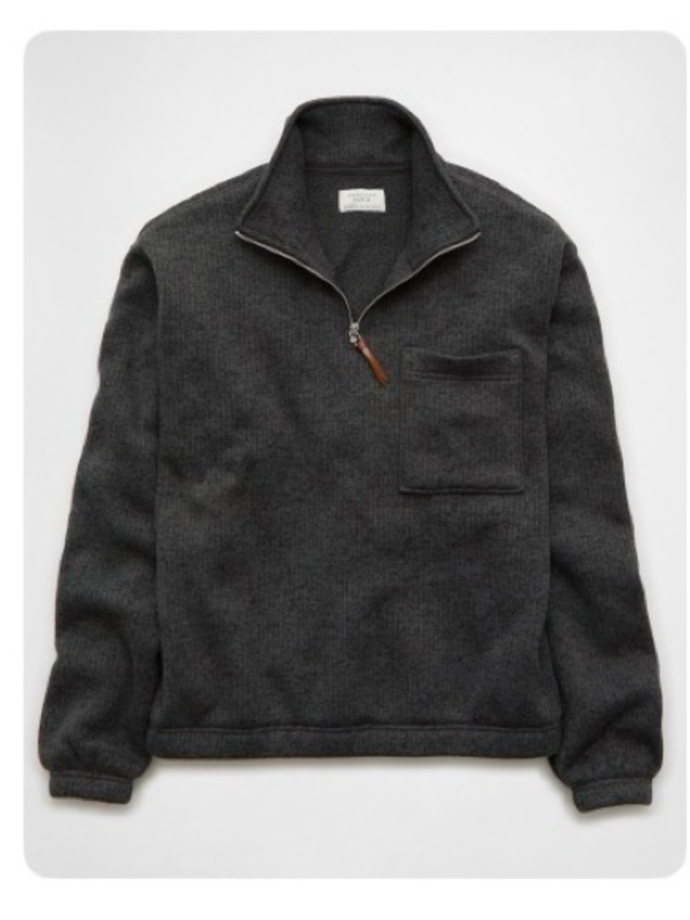 AE Cozy Fleece Quarter-Zip Sweatshirt  Charcoal Quarter-Zip Pullover Sweater